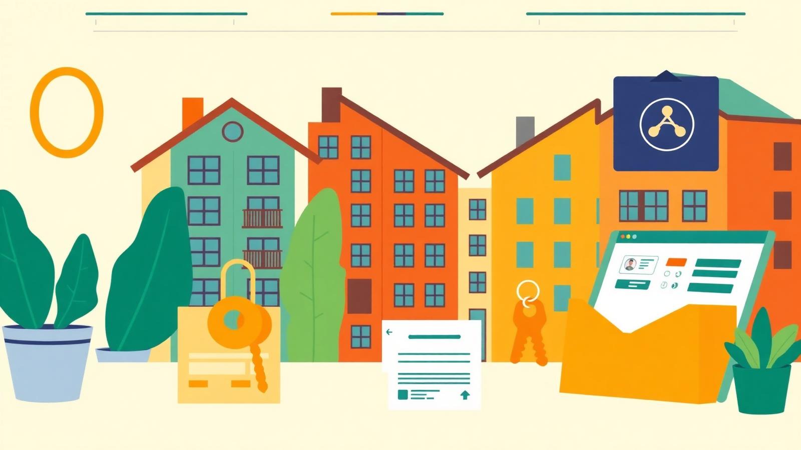 Apartment buildings, keys, and maintenance tickets